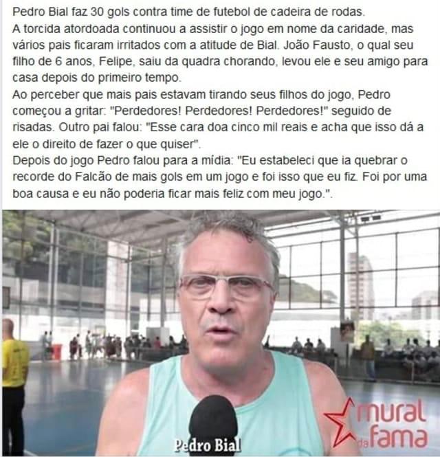 o dia em que pedro bial goleou os cadeirantes